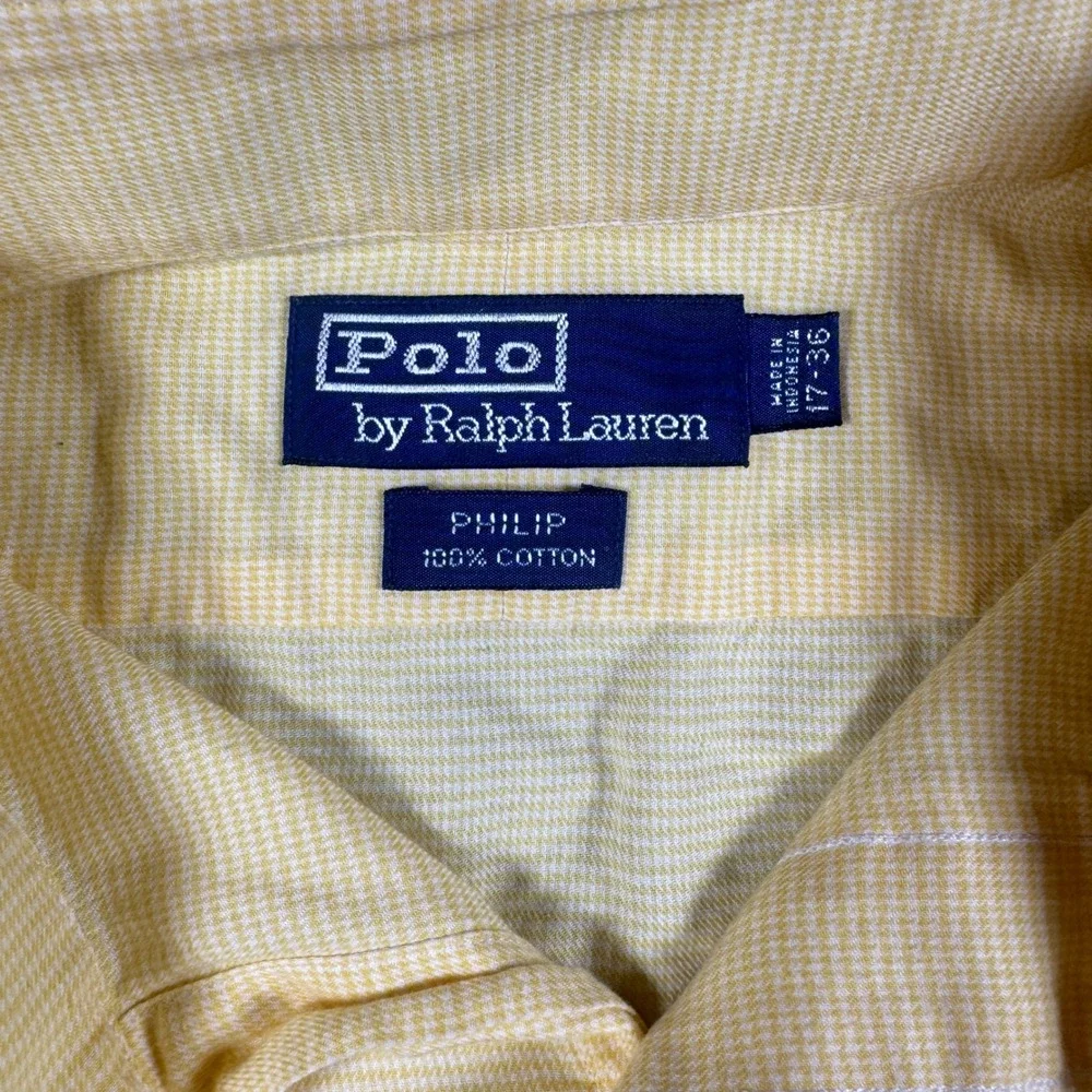 Polo Ralph Lauren Philip Mens Yellow Cotton Button Down Shirt‎ 17-36